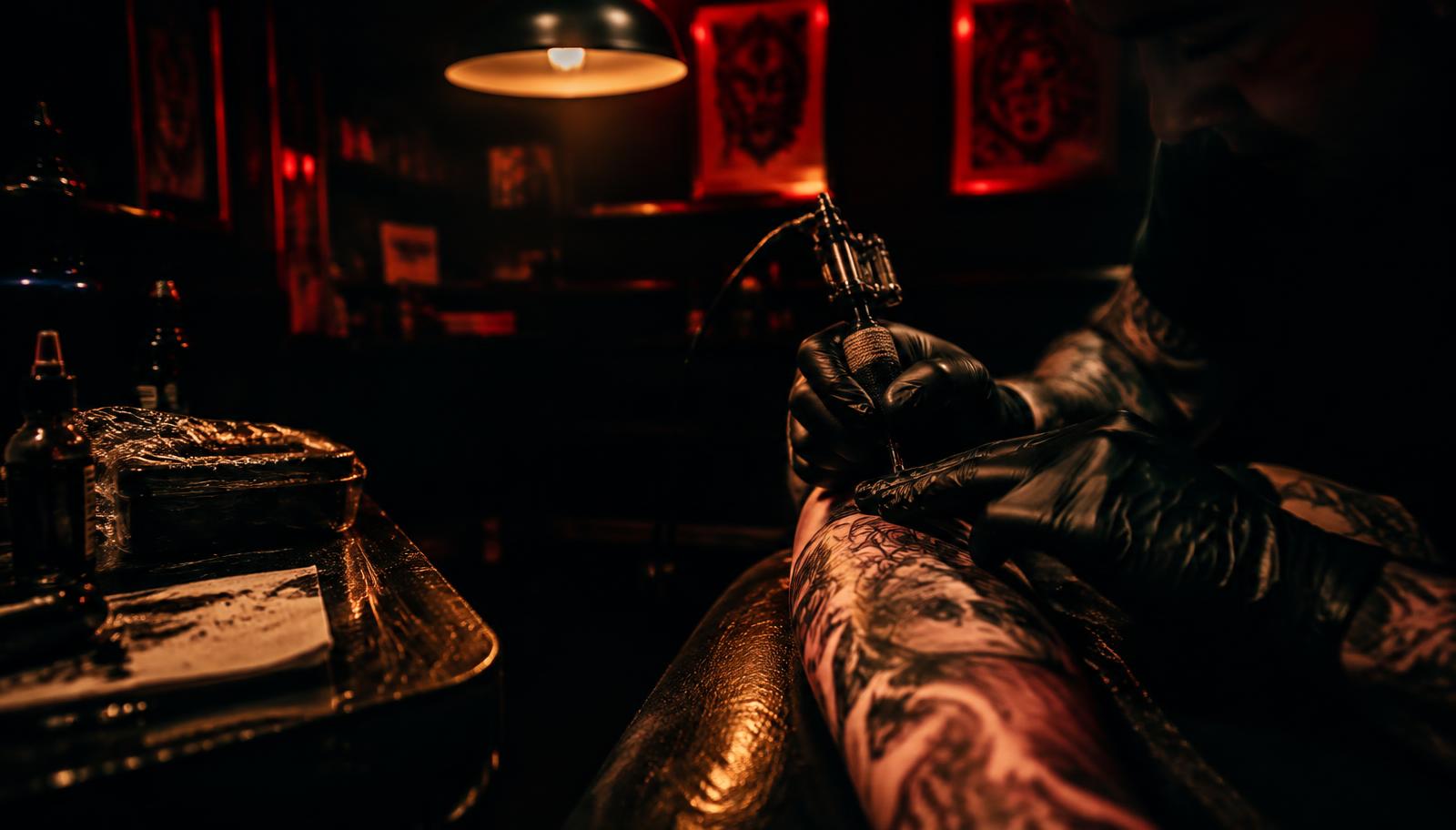 Tattoo artist at work